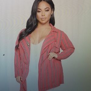 Stripe Long blazer